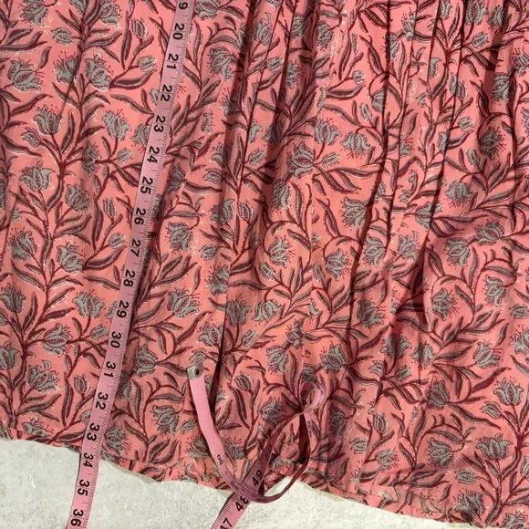 Madison Mathews || Block Print Fit‎ & Flare Mini Dress Floral Pink Small - Picture 8 of 9